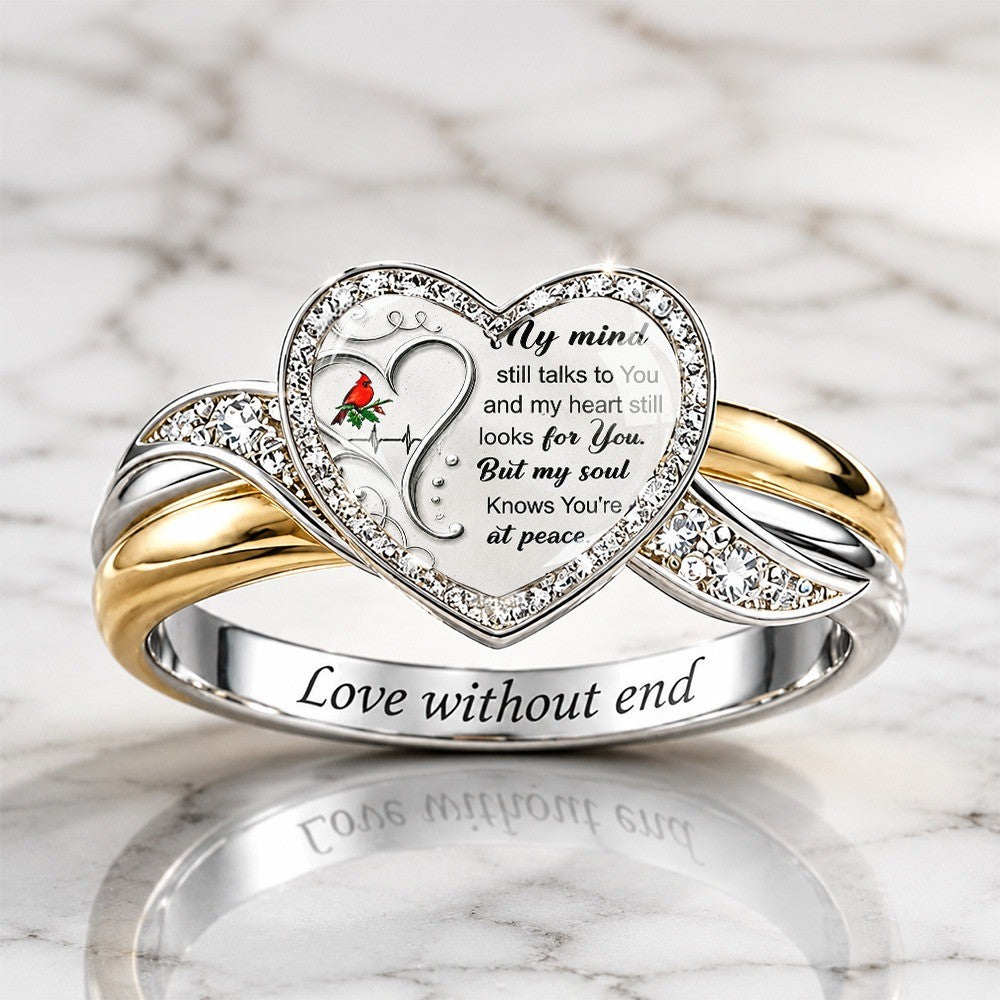 Heart Cardinal Message Ring