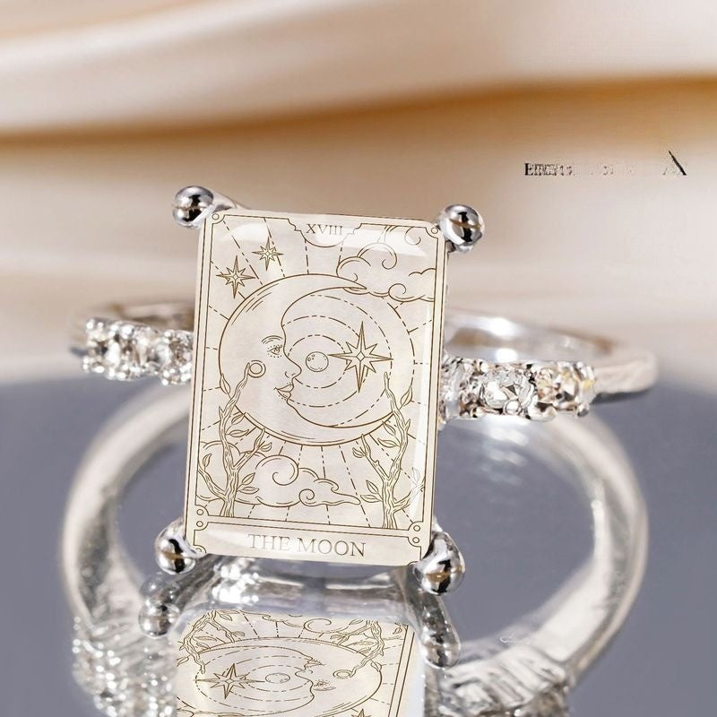 Tarot Moon Rectangular Ring