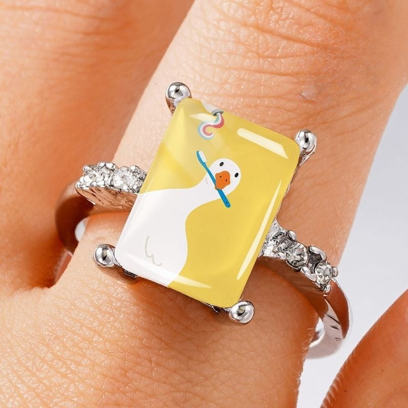 Yellow Duck Toothbrush Ring