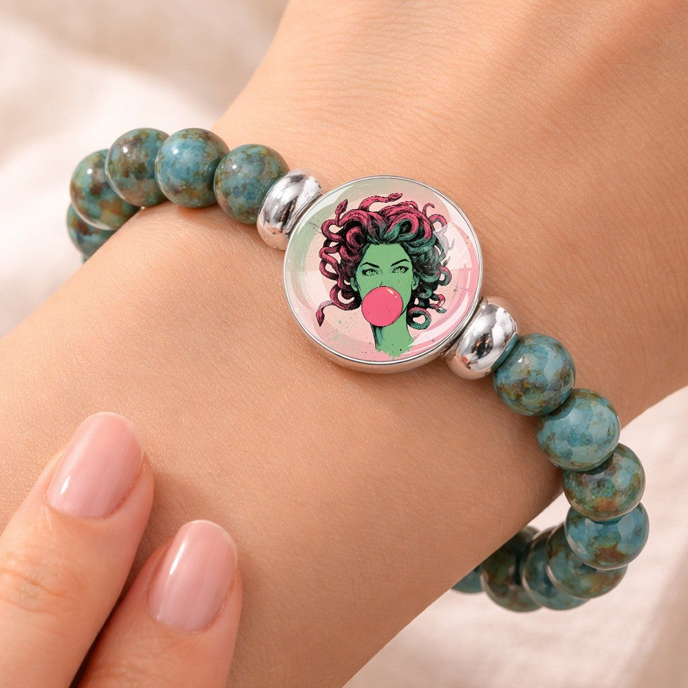 Turquoise Medusa Bubblegum Bracelet