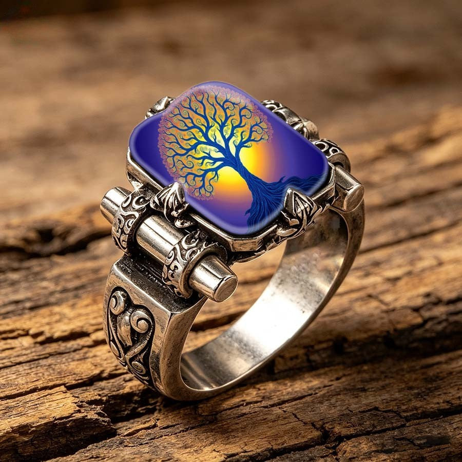 Sunset Tree of Life Square Ring
