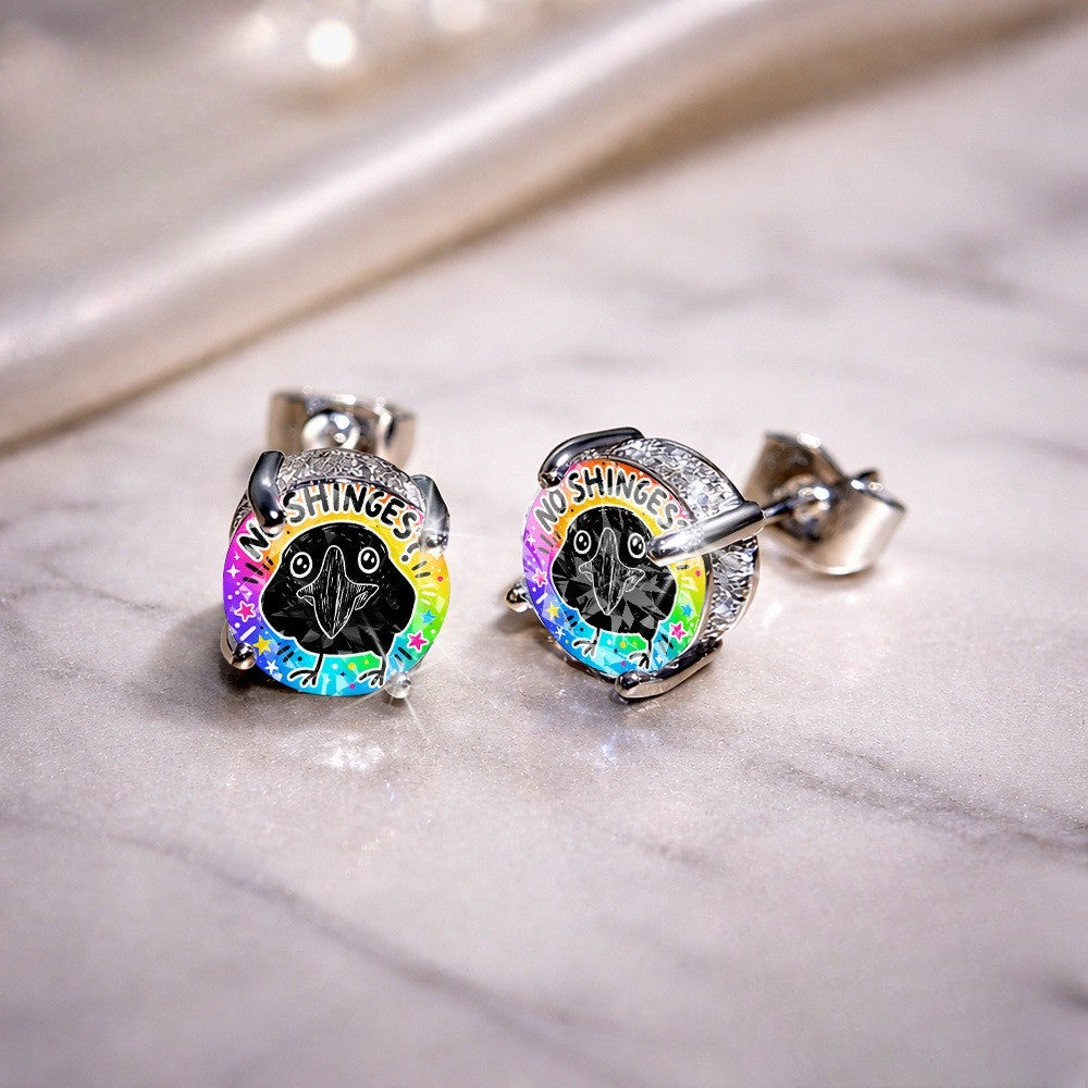 Rainbow Bird Stud Earrings