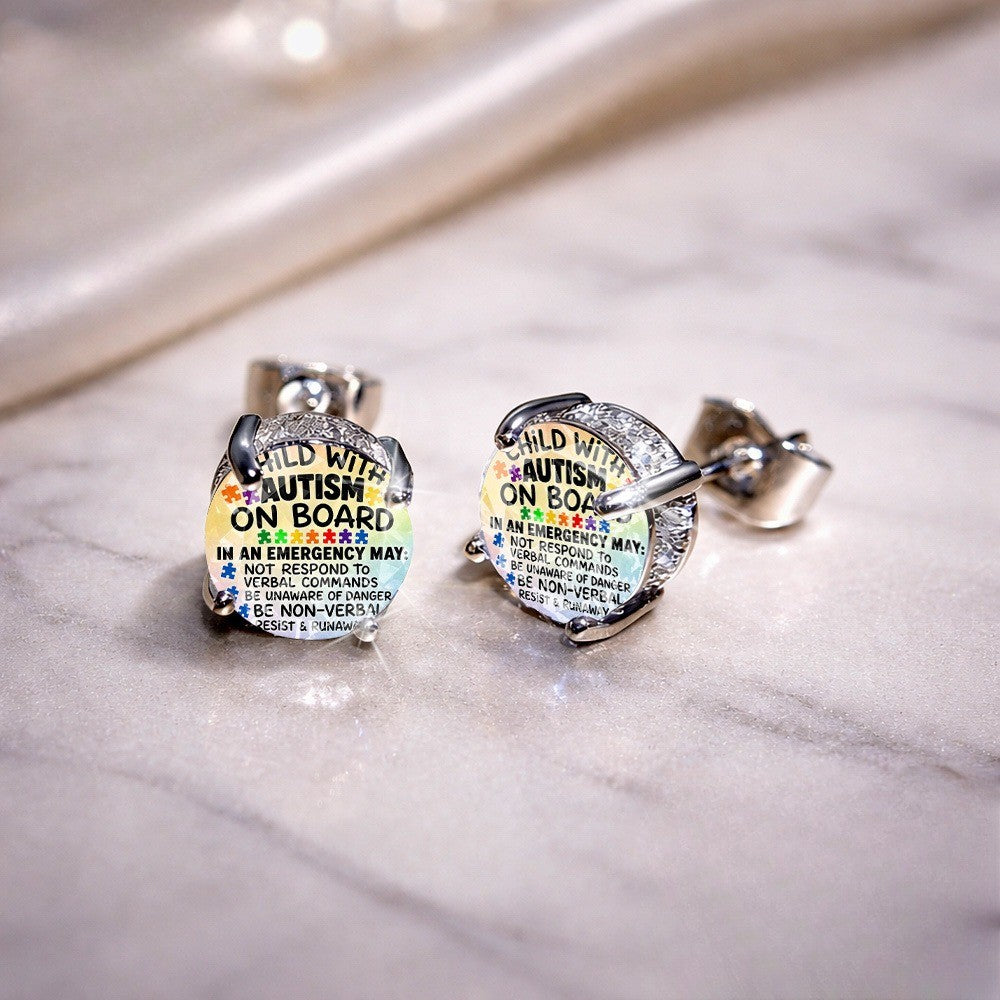 Puzzle Piece Message Stud Earrings