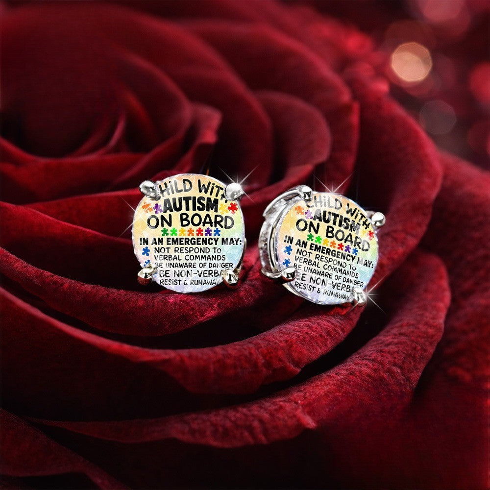 Puzzle Piece Message Stud Earrings
