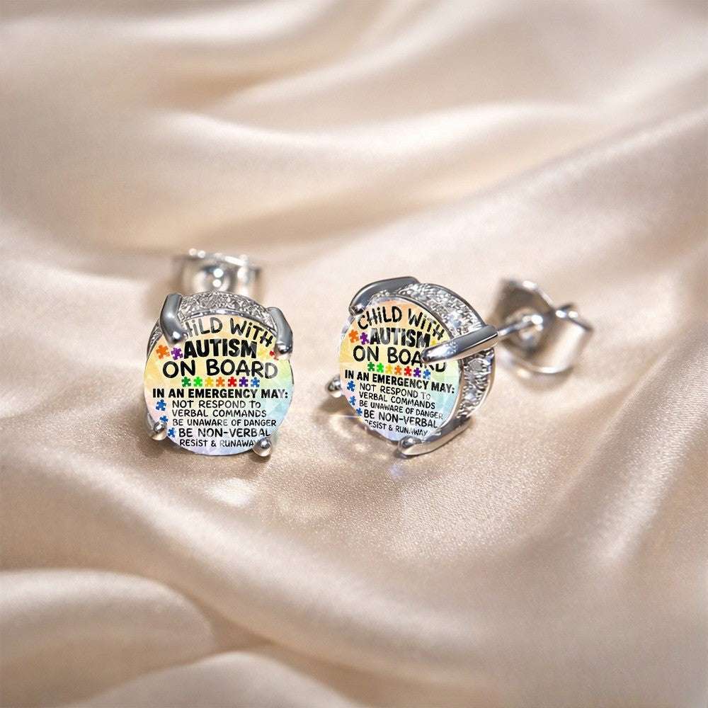 Puzzle Piece Message Stud Earrings