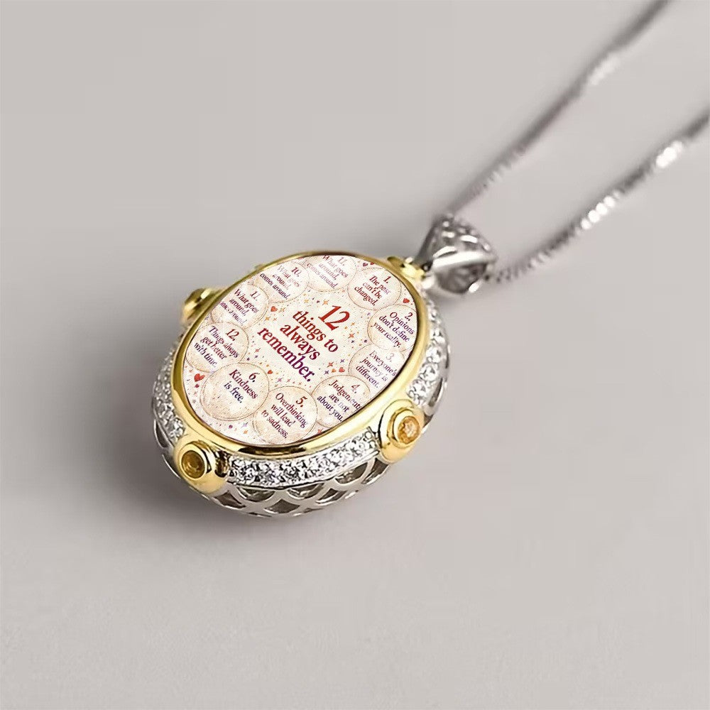 12 Things To Remember Oval Pendant Necklace