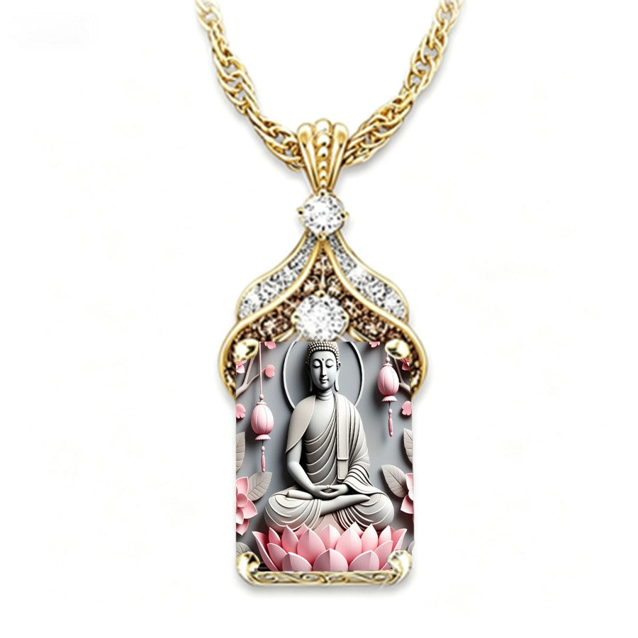 Lotus Buddha Pendant Necklace