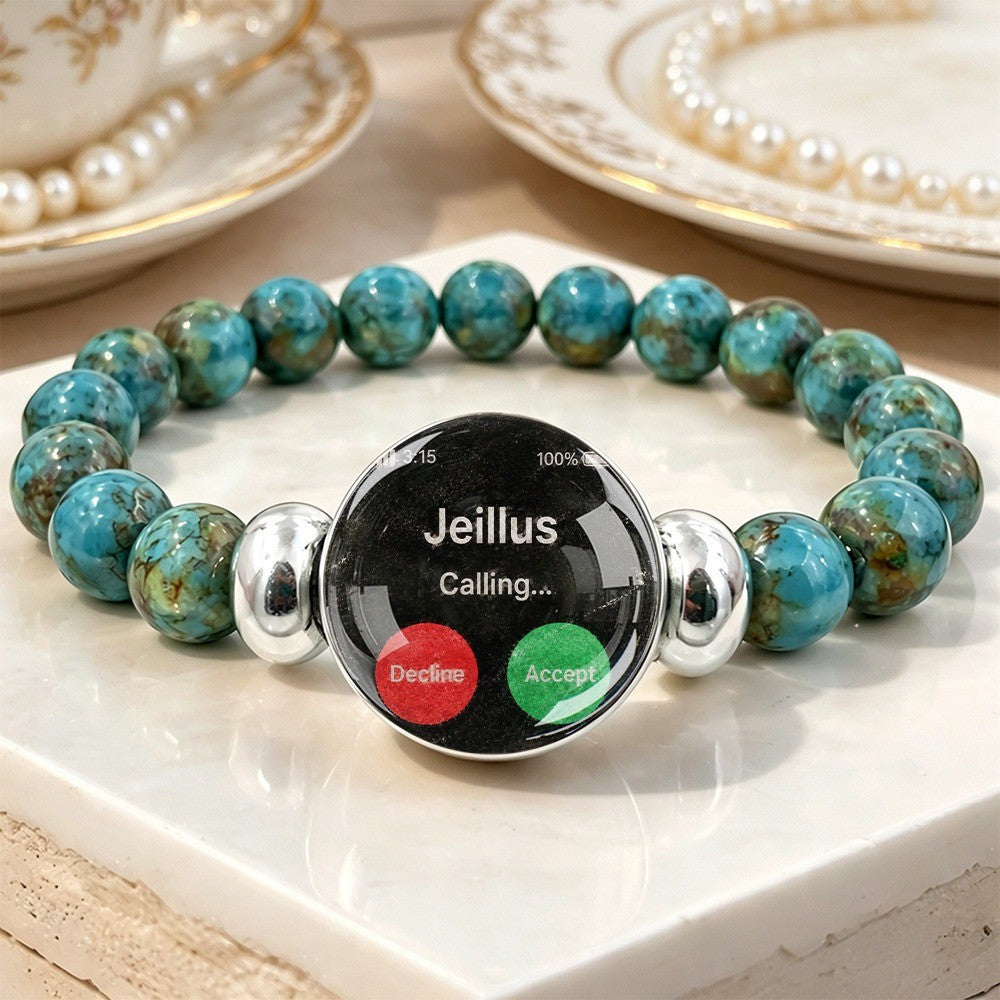 Turquoise Bead Calling Screen Bracelet