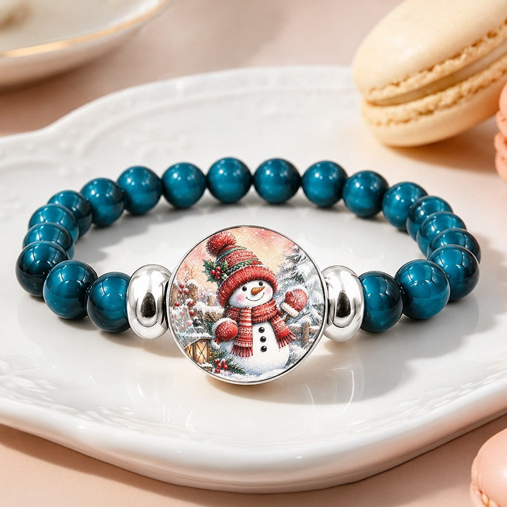 Blue Stone Snowman Bracelet