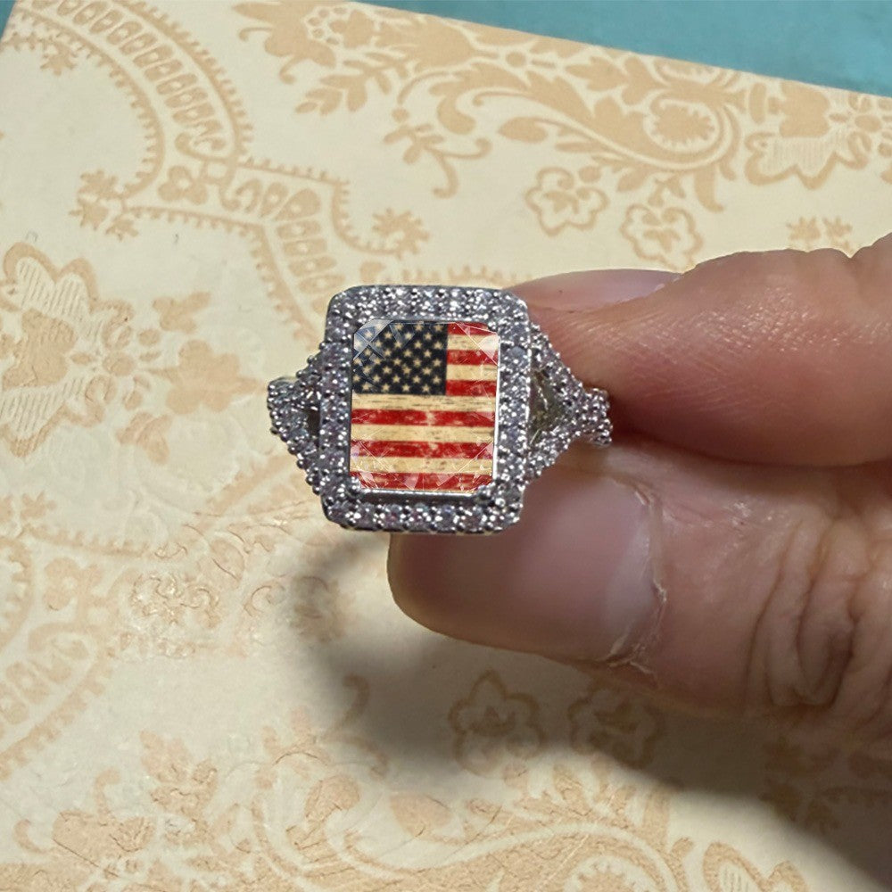 Vintage Stars & Stripes Square Ring