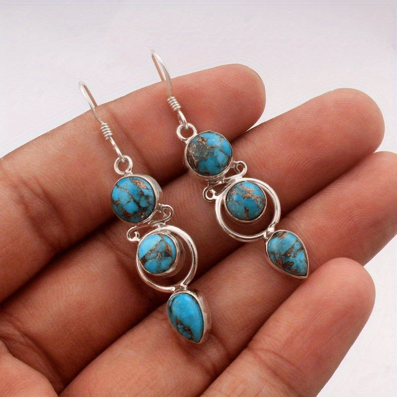 Turquoise Drop Link Earrings