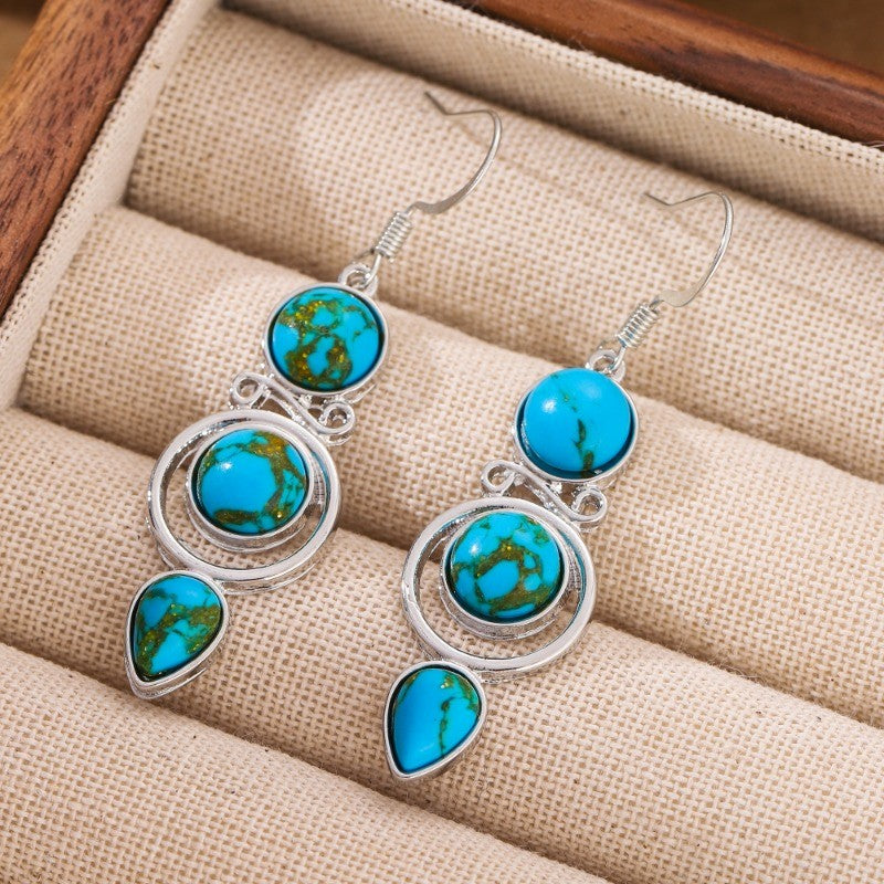 Turquoise Drop Link Earrings