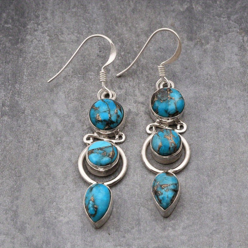 Turquoise Drop Link Earrings
