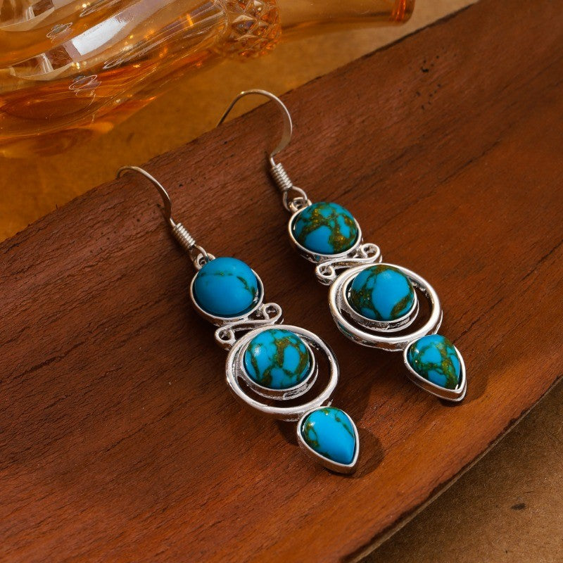 Turquoise Drop Link Earrings