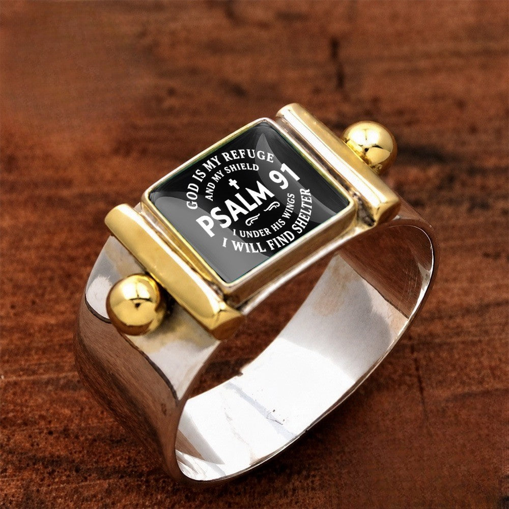 Psalm 91 Refuge Square Ring