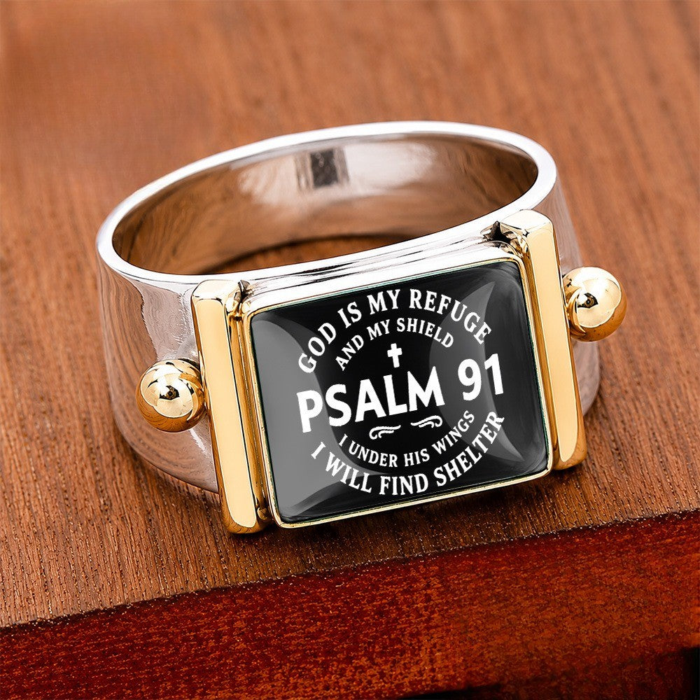 Psalm 91 Refuge Square Ring