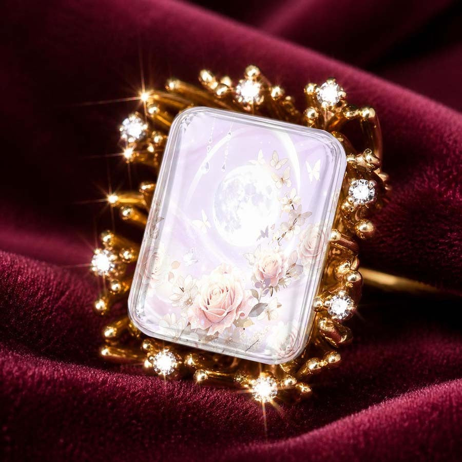 Moon & Rose Statement Ring