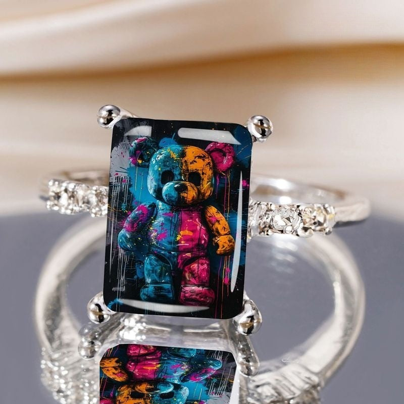 Colorful Bear Art Ring