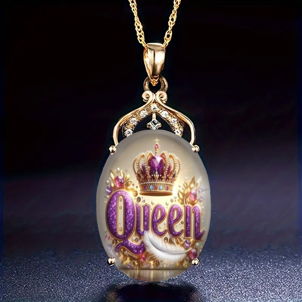 Crown Queen Pendant Necklace