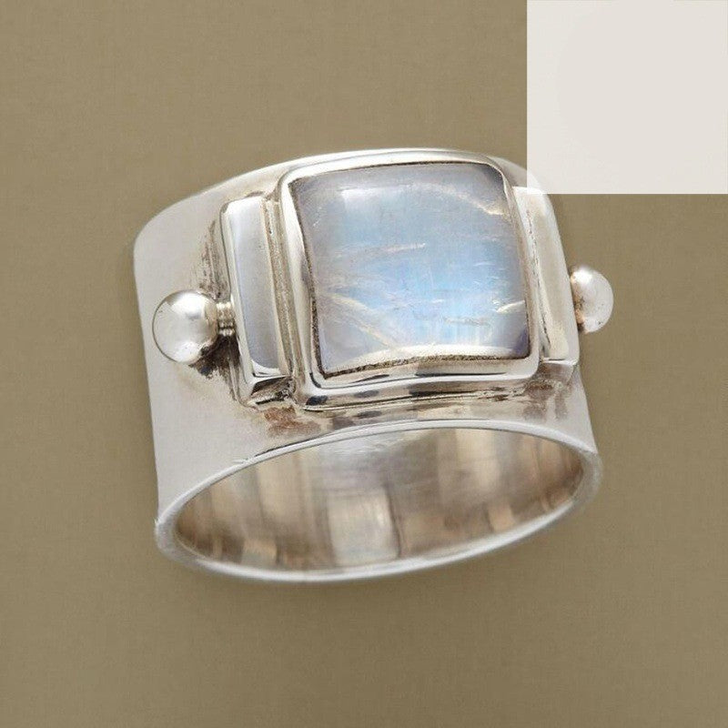 Square Blue Crystal Statement Ring