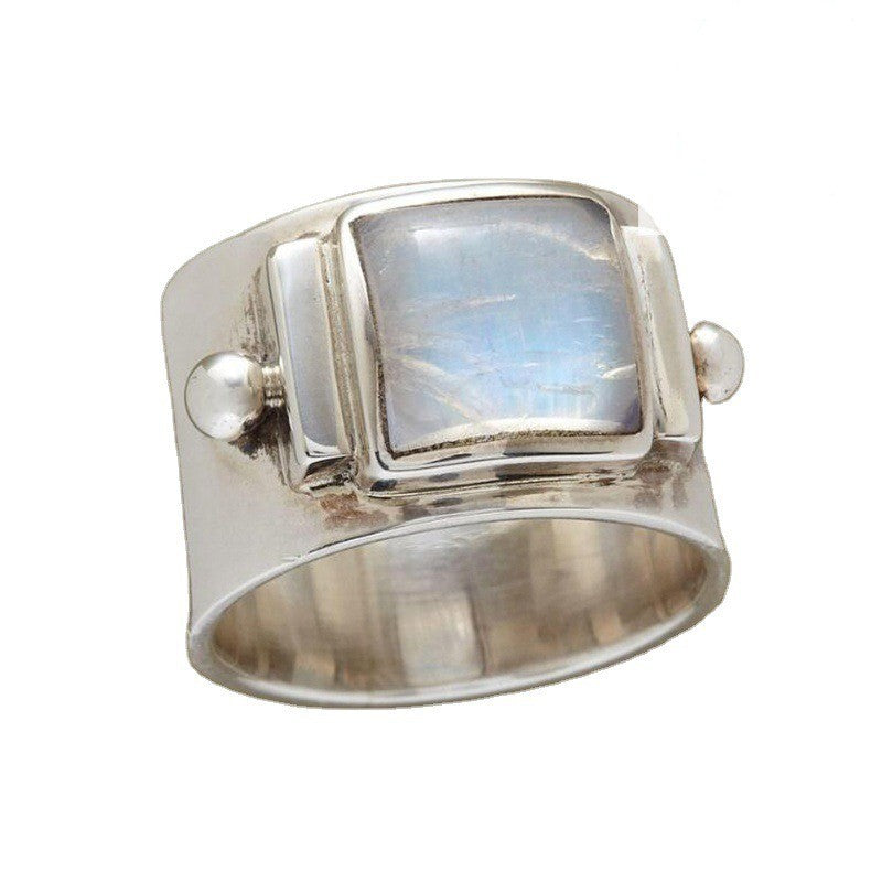 Square Blue Crystal Statement Ring