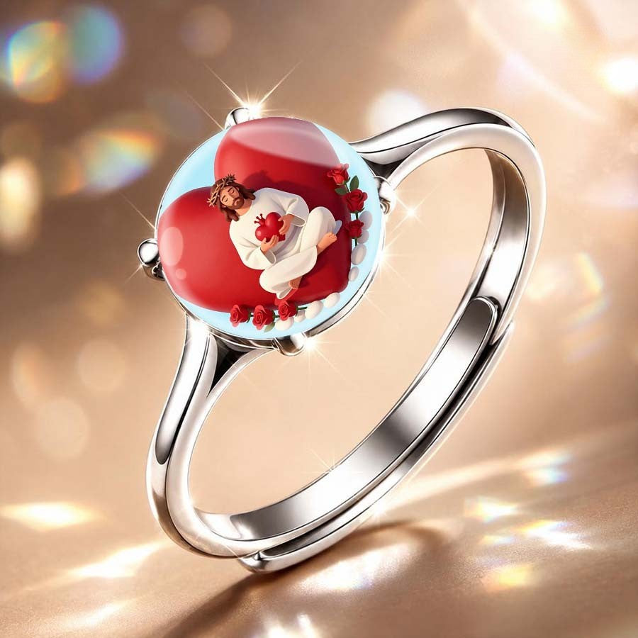 Jesus Heart Dome Ring