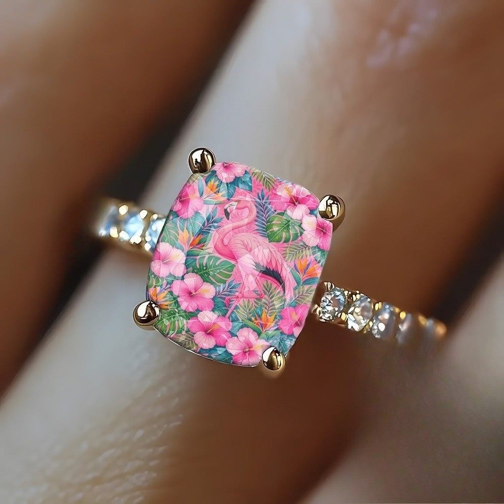 Tropical Flamingo Square Ring