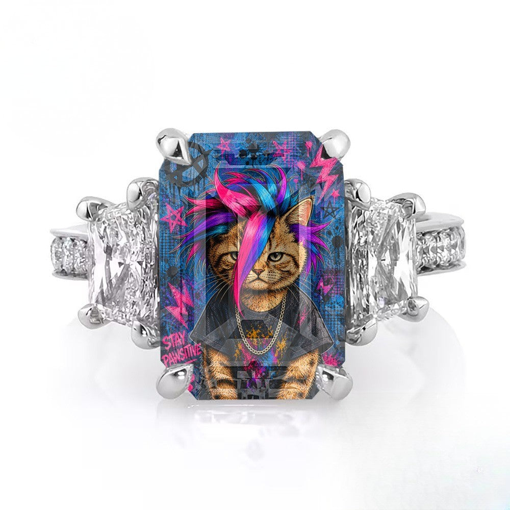 Punk Cat Square Ring