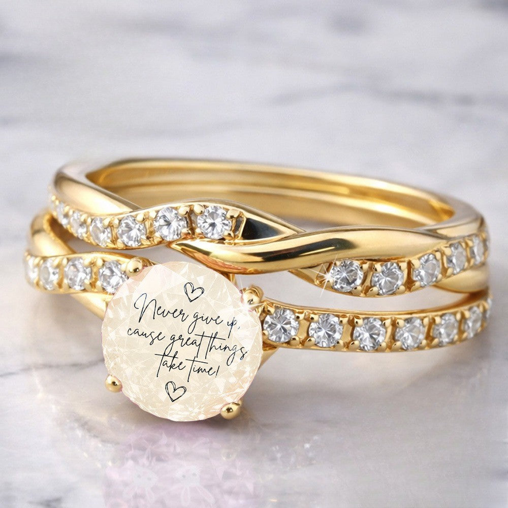 Never Give Up Crystal Ring