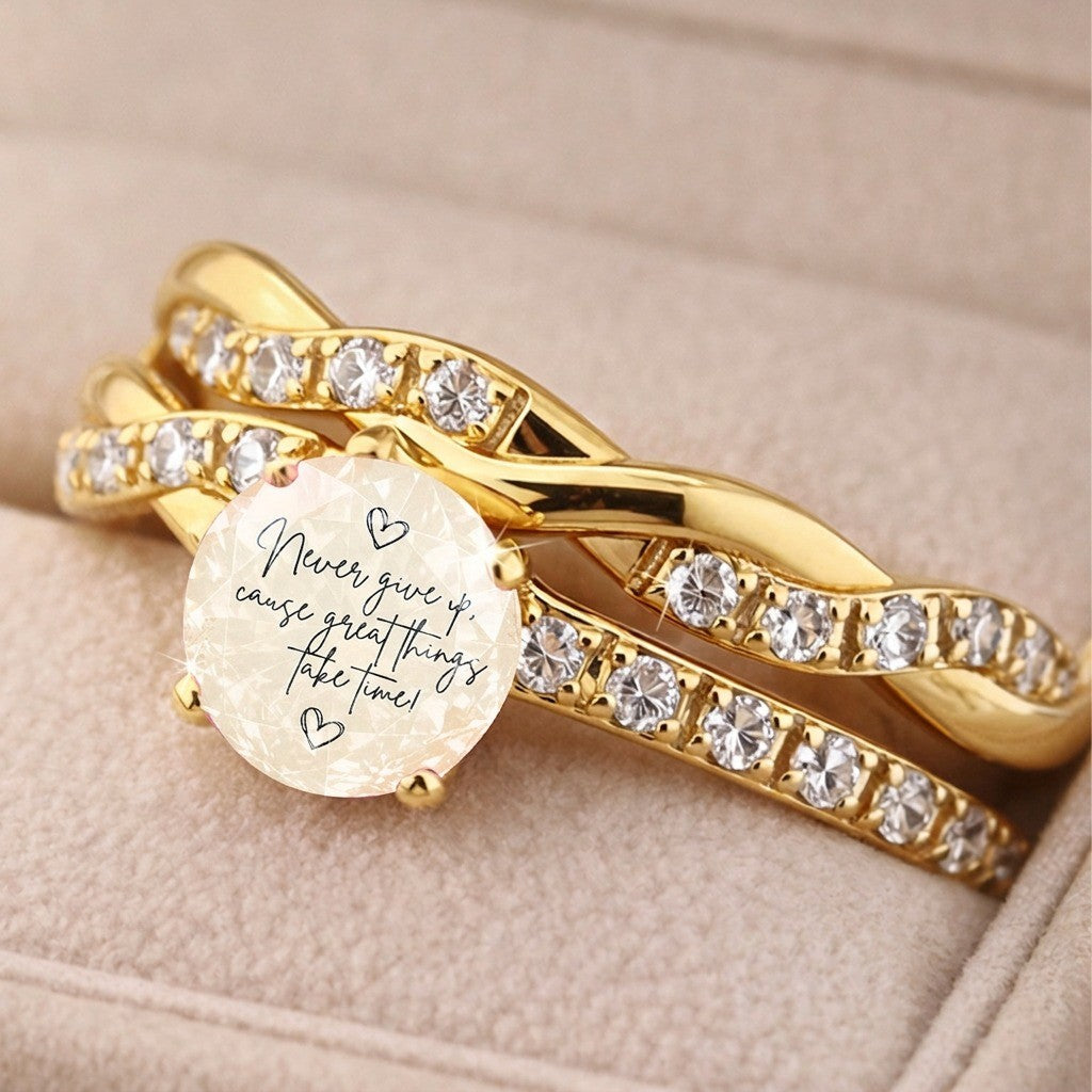 Never Give Up Crystal Ring