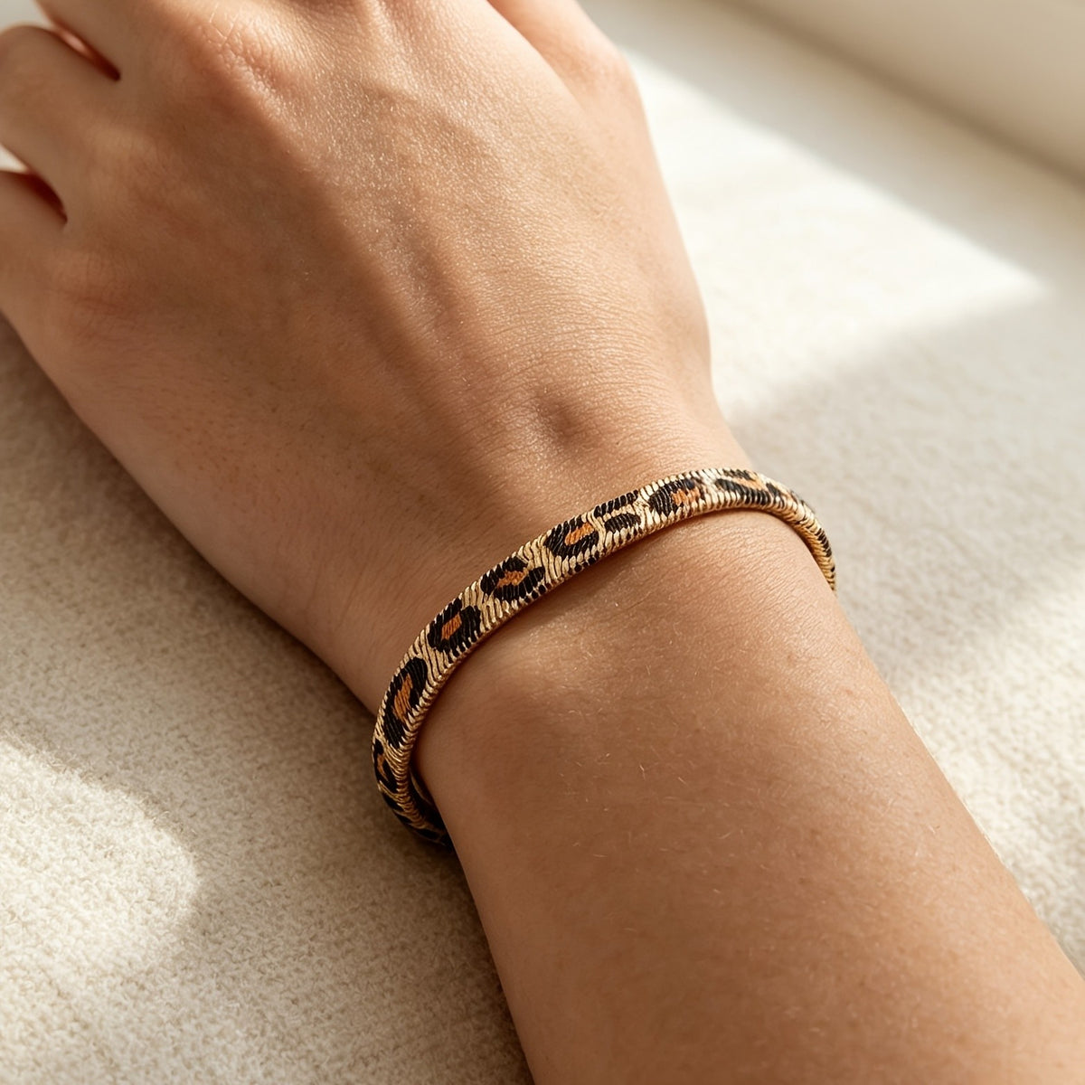 Leopard Print Snake Chain Bracelet