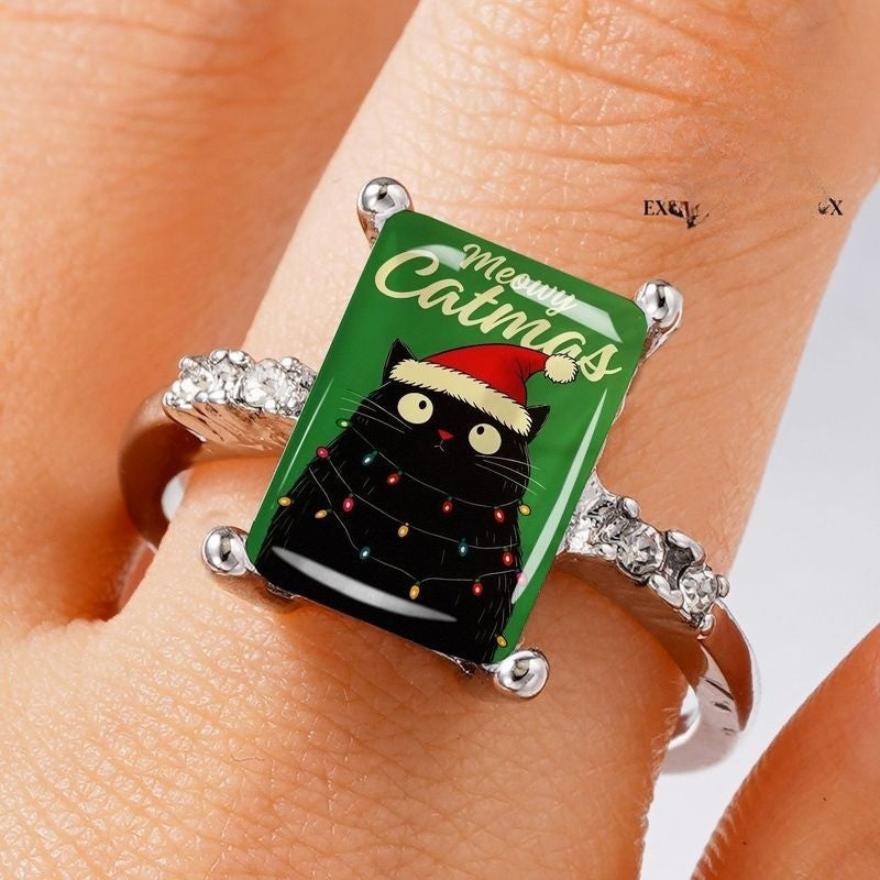 Meowy Catmas Holiday Ring