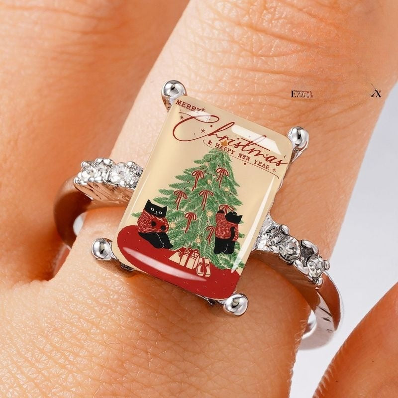 Christmas Tree Cat Ring