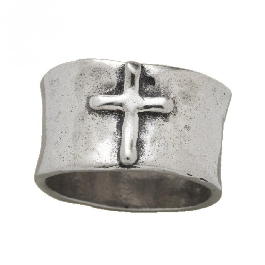 Wide Cross Statement Ring