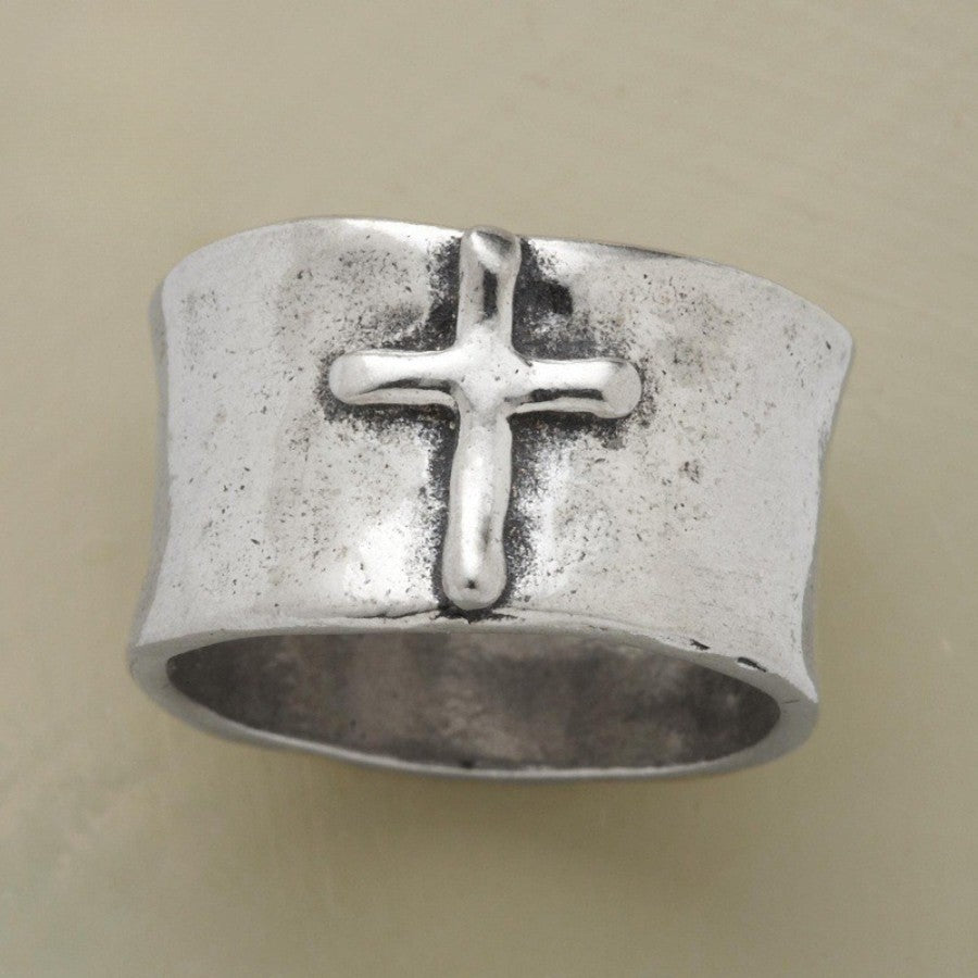 Wide Cross Statement Ring