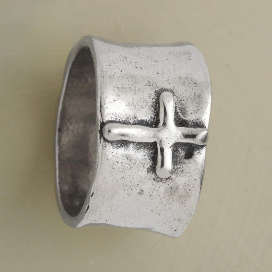 Wide Cross Statement Ring