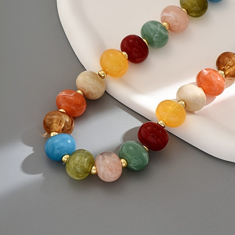 Multicolor Acrylic Bead Necklace