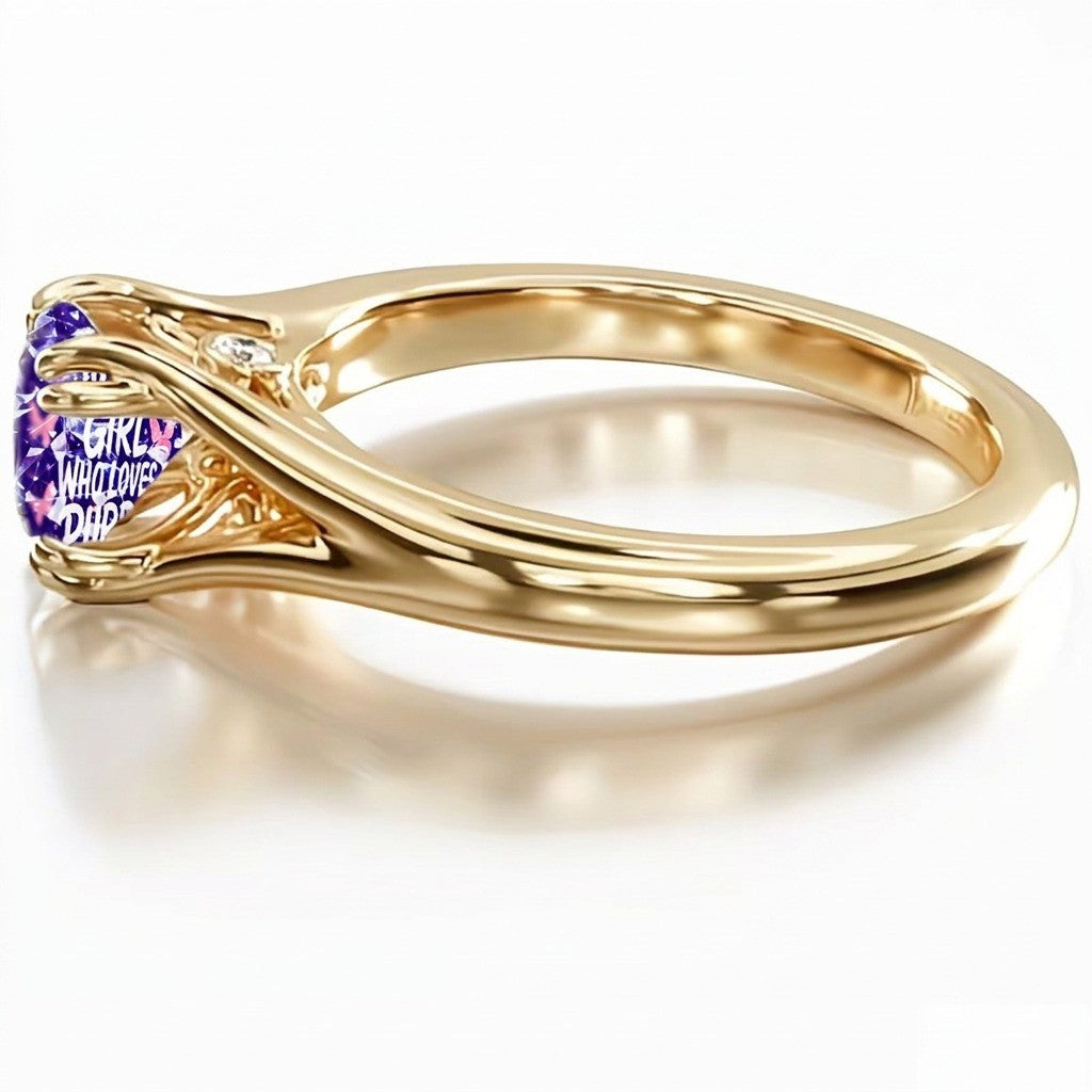 Purple Butterfly Quote Ring