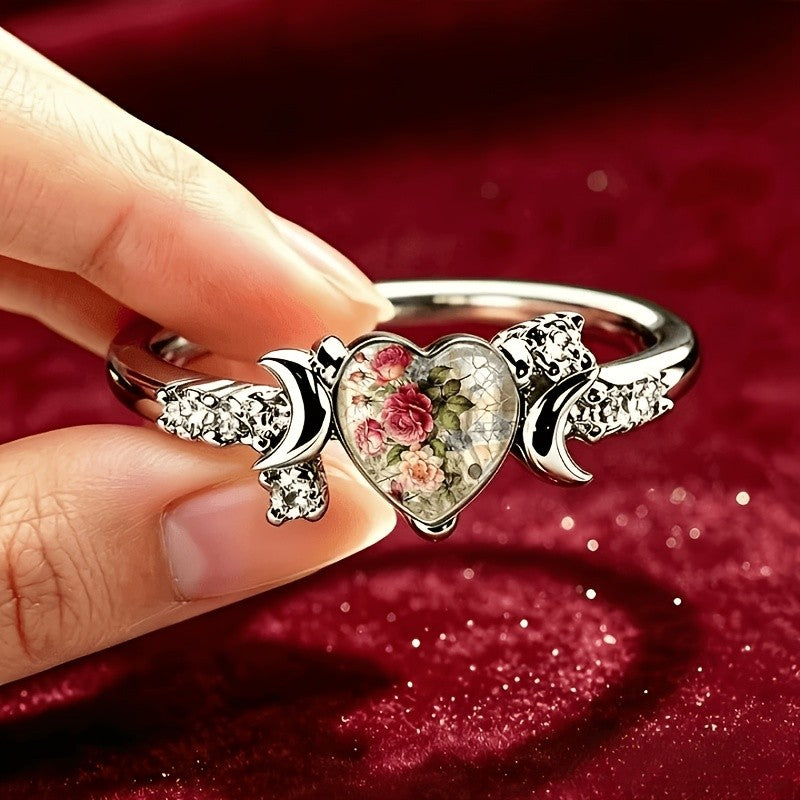 Rose Bouquet Heart Ring
