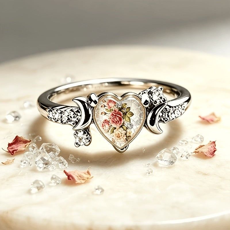 Rose Bouquet Heart Ring