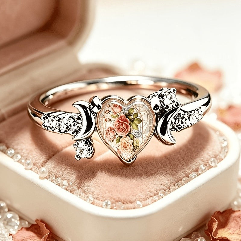 Rose Bouquet Heart Ring