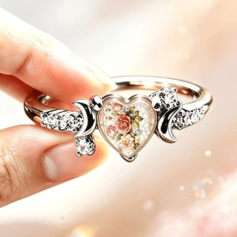 Rose Bouquet Heart Ring