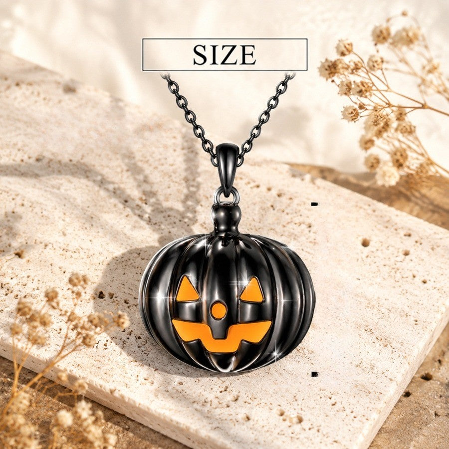 Black Pumpkin & Heart Drop Jewelry Set