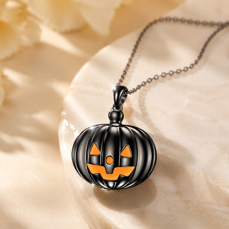 Black Pumpkin & Heart Drop Jewelry Set