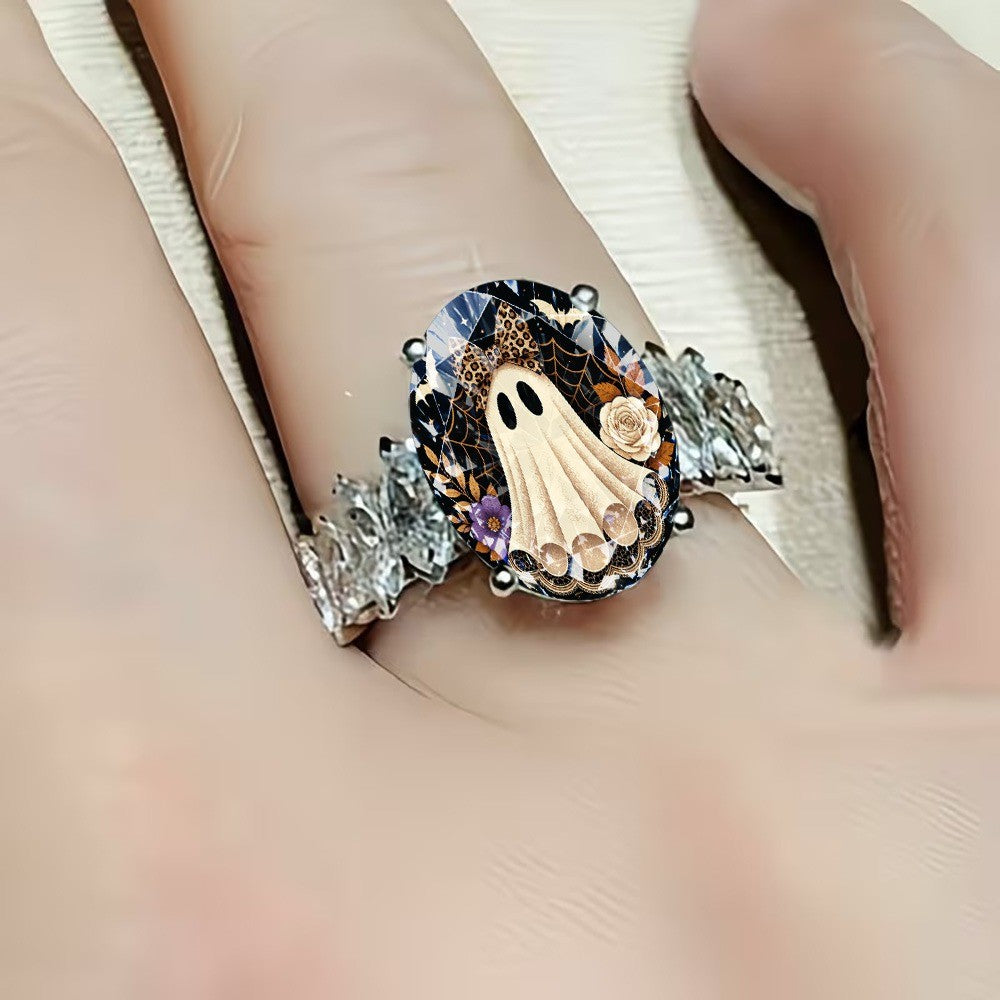 Leopard Bow Ghost Ring