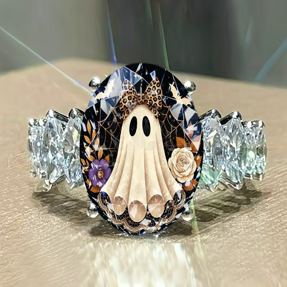 Leopard Bow Ghost Ring