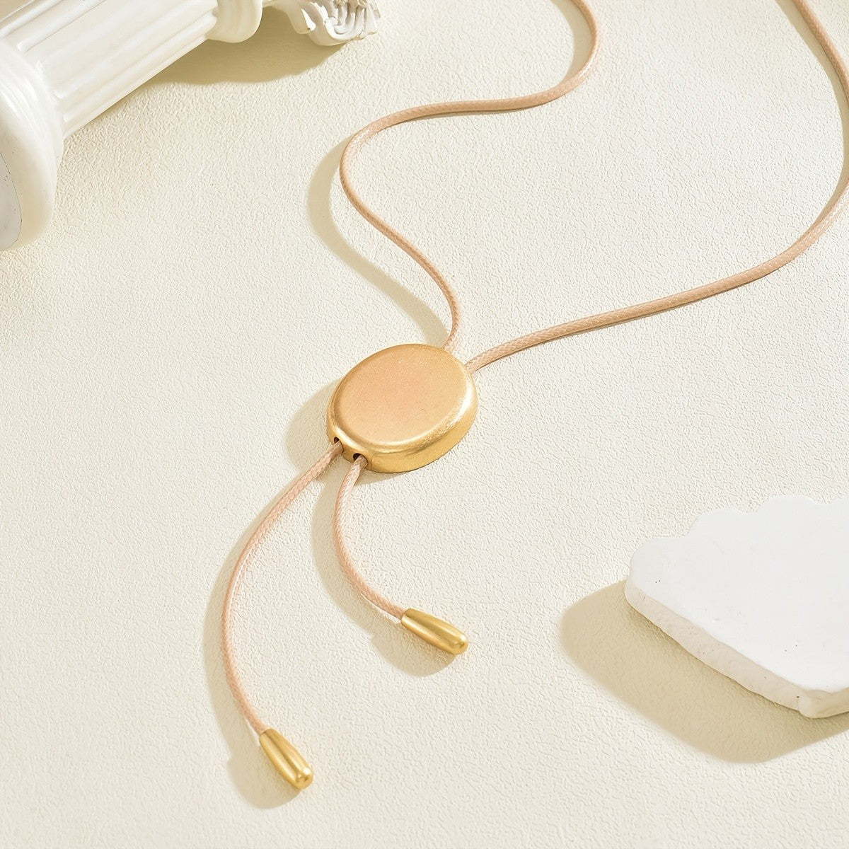 Round Disc Lariat Necklace