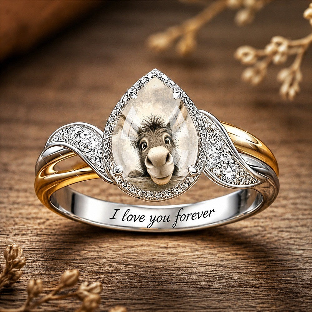 Donkey Teardrop Statement Ring