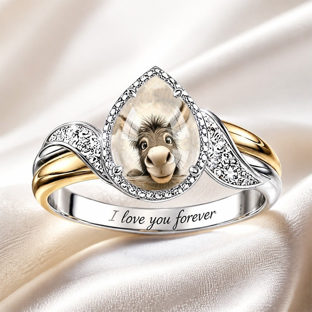 Donkey Teardrop Statement Ring