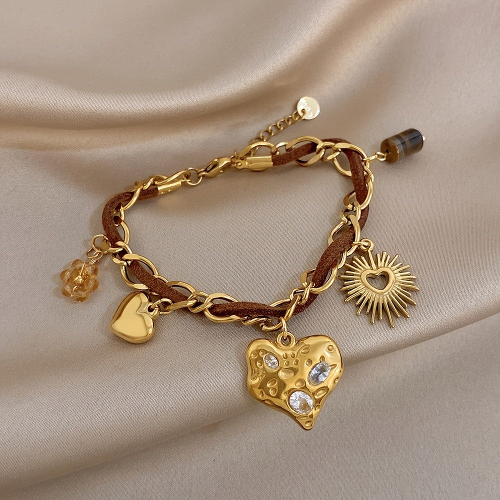 Heart & Sun Charm Bracelet